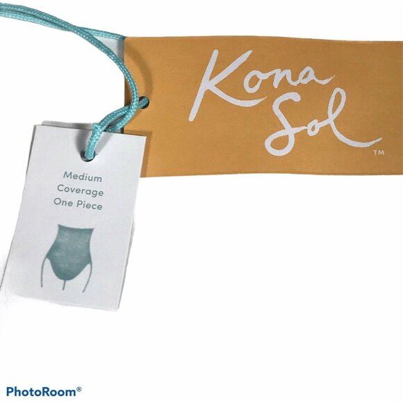 Kona Sol Womens Size Medium 8-10 Swimsuit One Piece Ribbed Cinnamon New - Picture 3 of 12